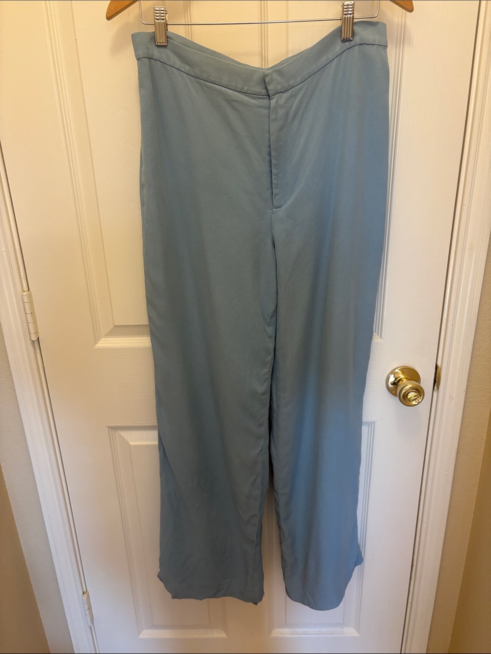 Vintage Silk Lauren Ralph Lauren Dusty Blue Wide-Leg Trousers